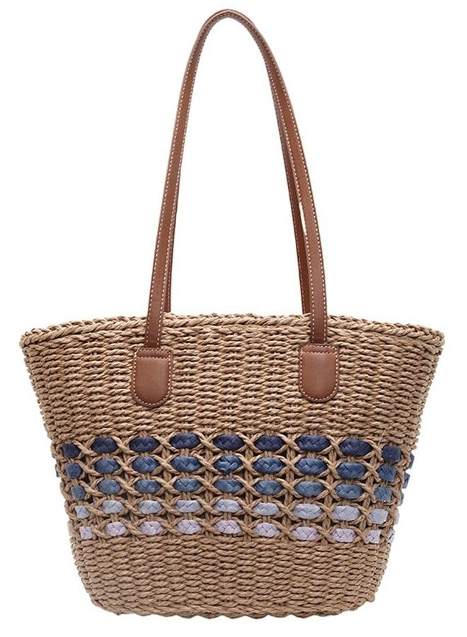 Caistre Women’s Tote Bag Straw Beach Shoulder Handbag Fashion Purse 2025 Summer Vacation Travel Woven Top Handle Bag, Khaki, One size - Image 1