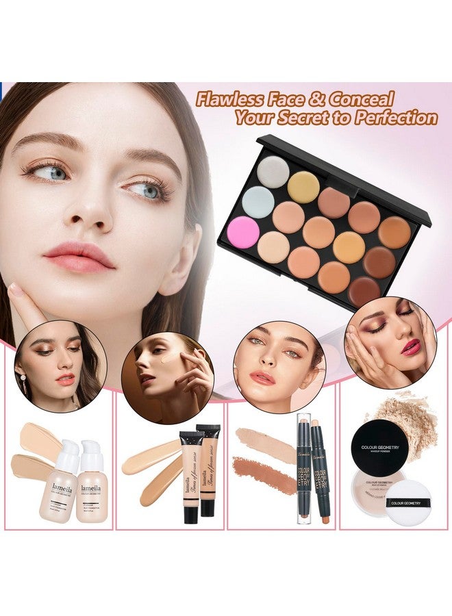 KAVCENT Makeup Sets Teens Makeup Kit For Women Full Kit Makeup Kits For Women Gift Eyeshadow Palette Concealer Palette Lipgloss Foundation Concealer Powder - Image 5