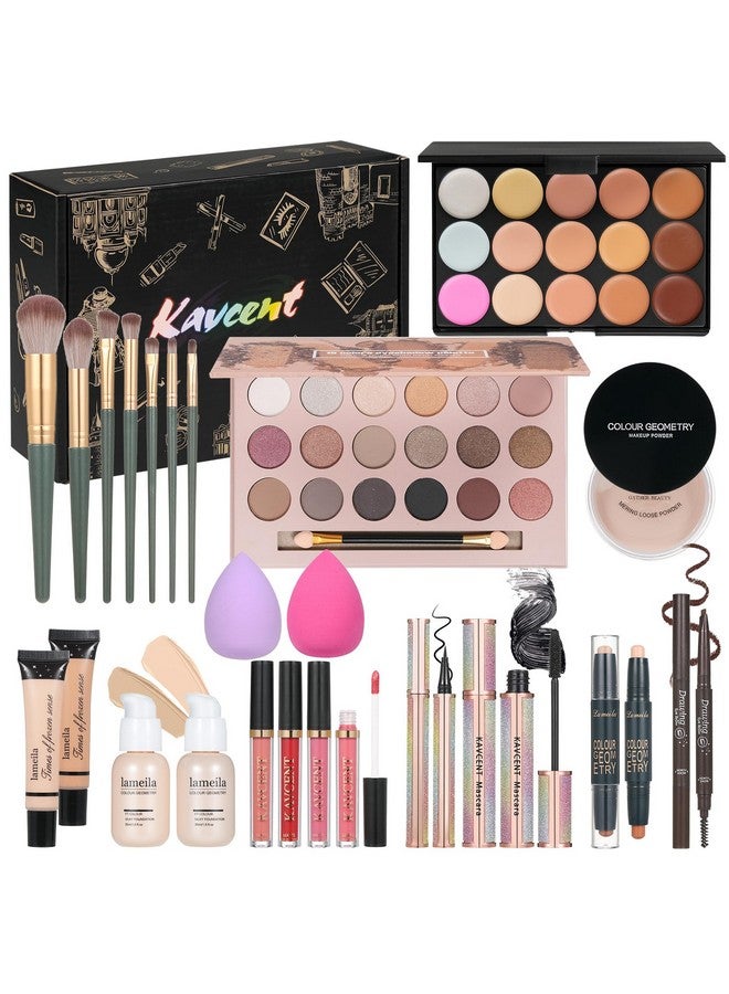 KAVCENT Makeup Sets Teens Makeup Kit For Women Full Kit Makeup Kits For Women Gift Eyeshadow Palette Concealer Palette Lipgloss Foundation Concealer Powder - Image 1