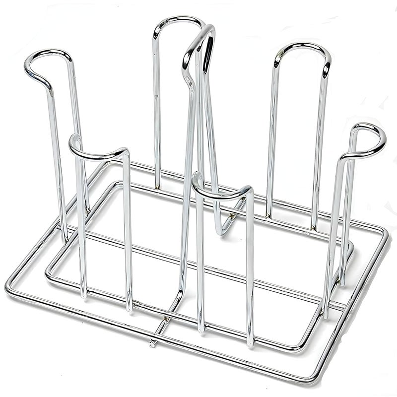 AONTAN ENTERPRISE Made Stainless Steel and Virgin Glass Holder for 6 Glasses and Glass Stand Steel for KitchenDining Table - Image 1