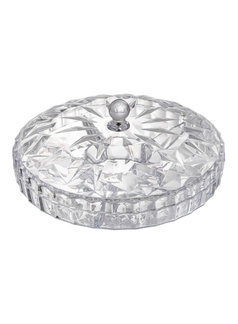 Generic Elegant Acrylic Nuts Platter - Style Serving Tray with Lid – 6-Section Round Snack Organizer - Image 4