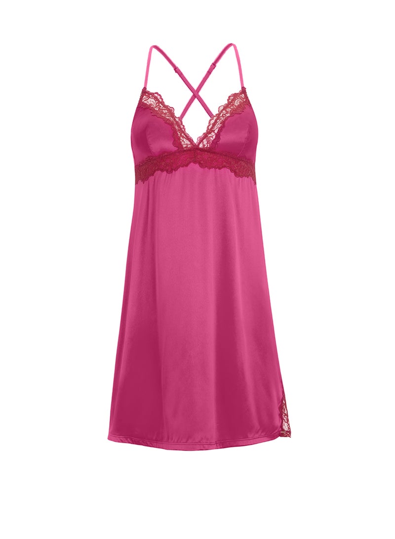 Dorina Satin Slip Dress - Image 5