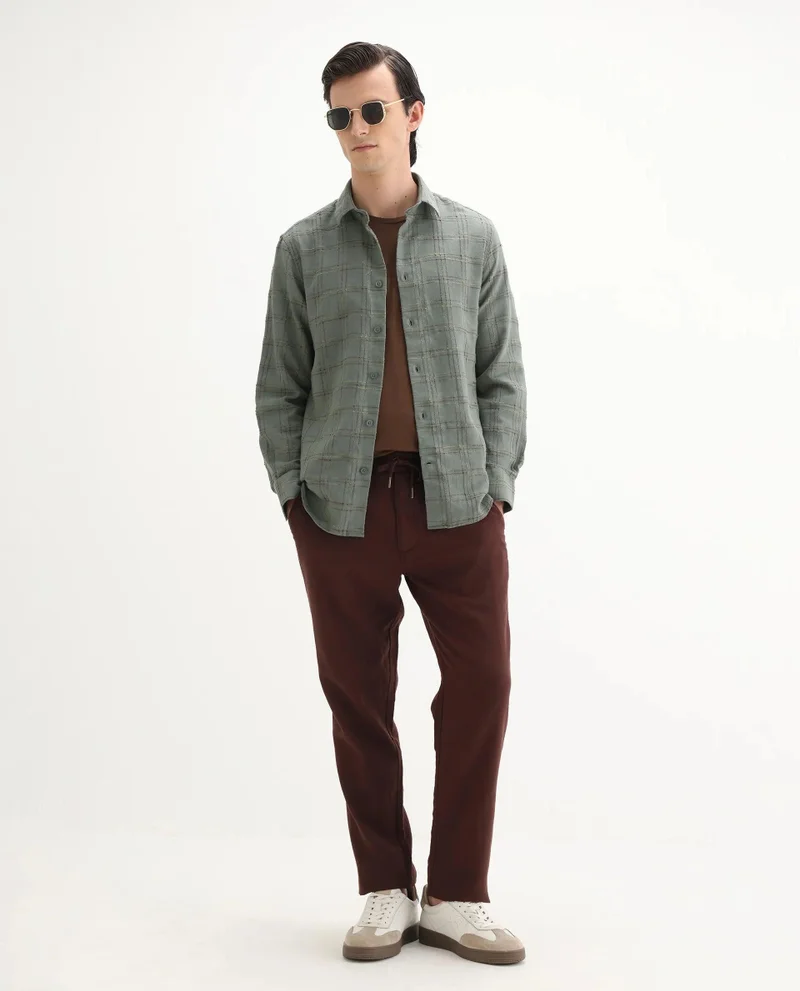 Rare Rabbit Men's Regular Fit Checked Shirt