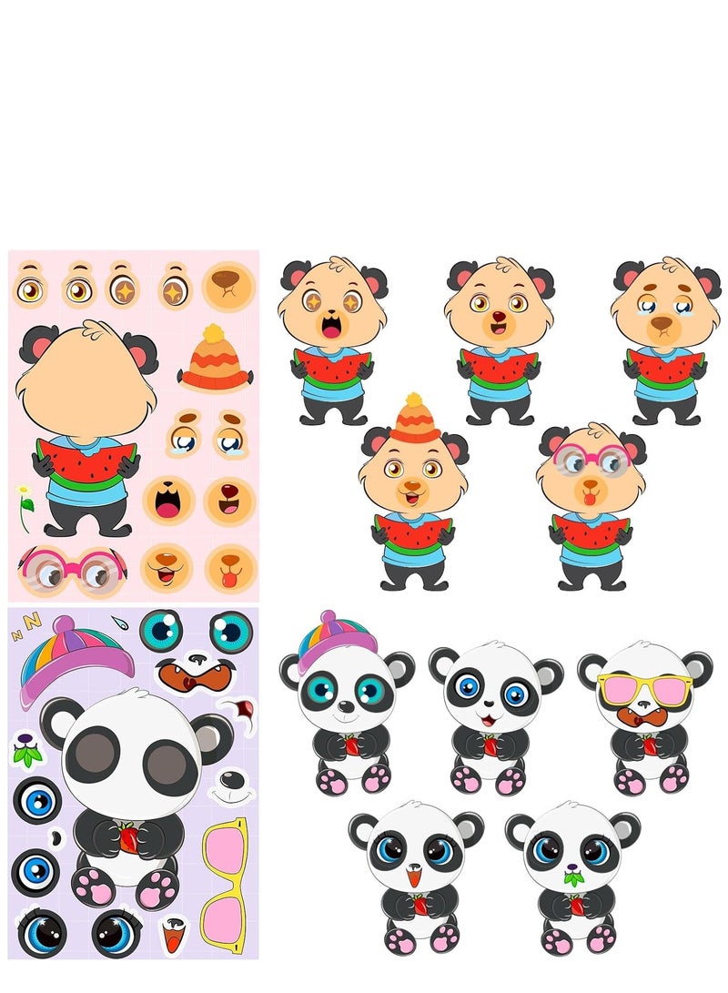 Excefore 36 Sheets Cartoon Animal Stickers 6 Different Make a Face Animal Stickers for Kids Reusable Cute DIY Favorite Stickers for Kids Birthday Party Favor Supplies Craft and More to Foster Kids Creativity - Image 5