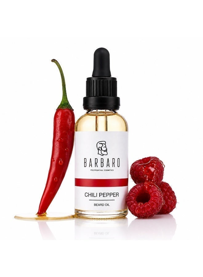 BARBARO Chili Pepper Beard & Hair Growth Oil for Men 30 ml – Natural Stimulating Oil for Beard Density | Non-Greasy Formula - Image 1