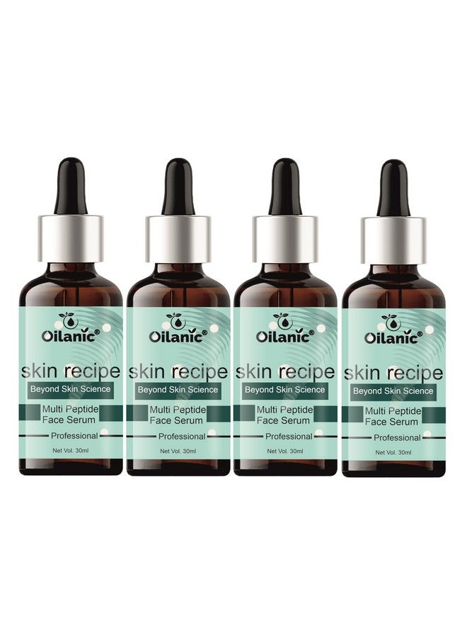 Oilanic Multi Peptide Face Serum for Ageless Younger Skin | Collagen Boosting, Hydrating & Overnight Repair Serum | For Men & Women (30ML) Pack of 4 - Image 1