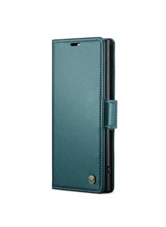 CaseMe Flip Wallet Case For Samsung Galaxy Note 10Plus [RFID Blocking] PU Leather Wallet Flip Folio Case with Card Holder Kickstand Shockproof Phone Cover (Green)  - Image 1
