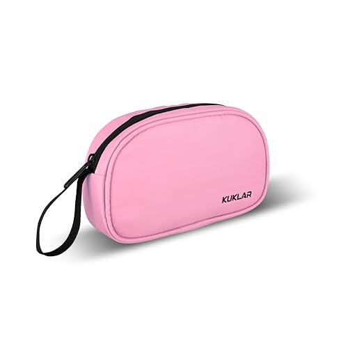 KUKLAR Premium Travel Pouch Multipurpose Carry Bag for Toiletries Cables Stationery Pencil Pouch and Daily Essentials Lightweight with Zipper for Travel School (Pink) - Image 1
