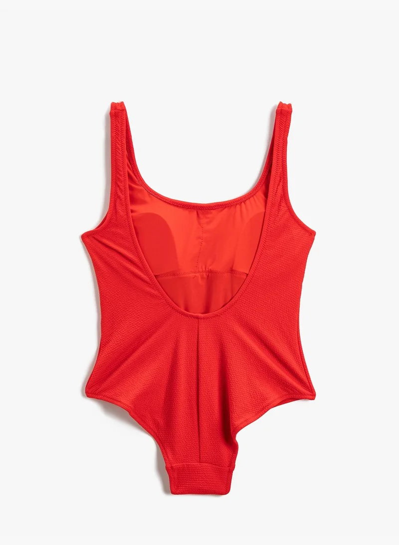 KOTON U Neck Basic Swimsuit