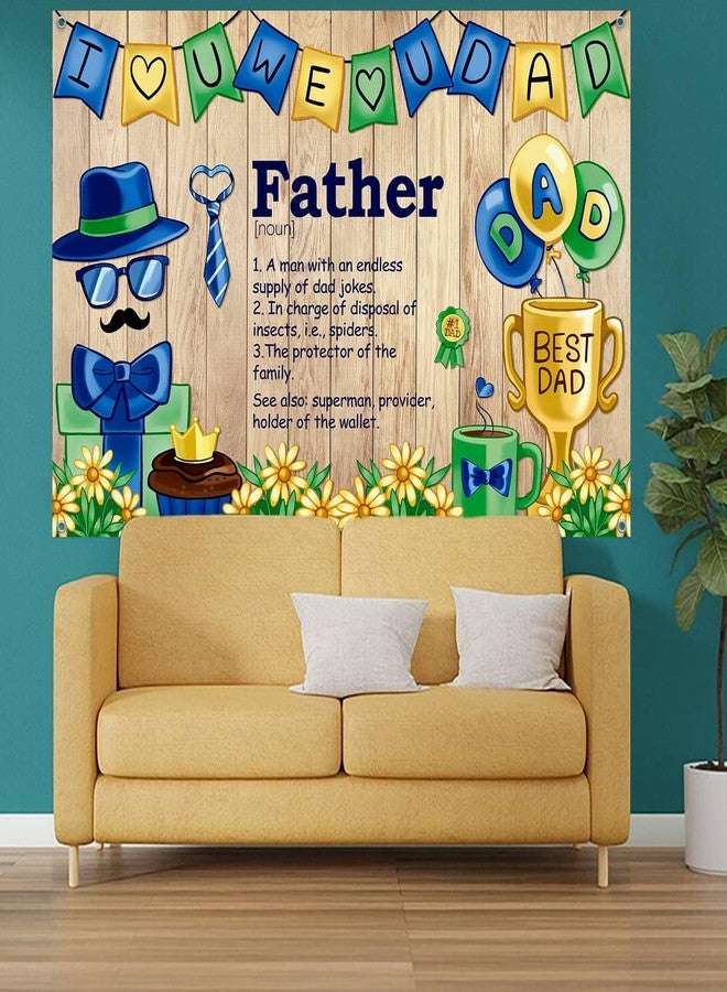 LDWLYW 7x5ft Happy Fathers Day Banner Backdrop for Father's Day Decorations Father Birthday Party Decorations Photography Background I Love Dad Best Dad Theme Family Party Decor Banner - Image 5