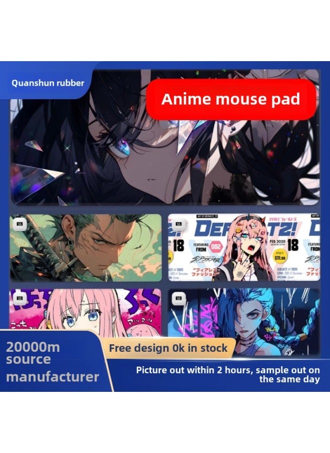Generic - Two-dimensional Super Thickened Anime Mouse Pad E-sports Office Lock Edge Table Pad Cool Game Mouse Pad Customization-Color:900*400-Pattern:Sbd-007 | - Image 1