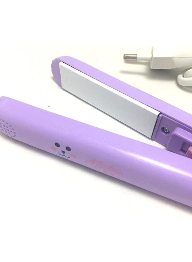 مكواة سيراميك فرد الشعر الصغيرة للنساء 2 في 1 تجعيد المحمولة مناسبة للشعر القصيروالطويل واللحية متعدد الألوان - Image 3