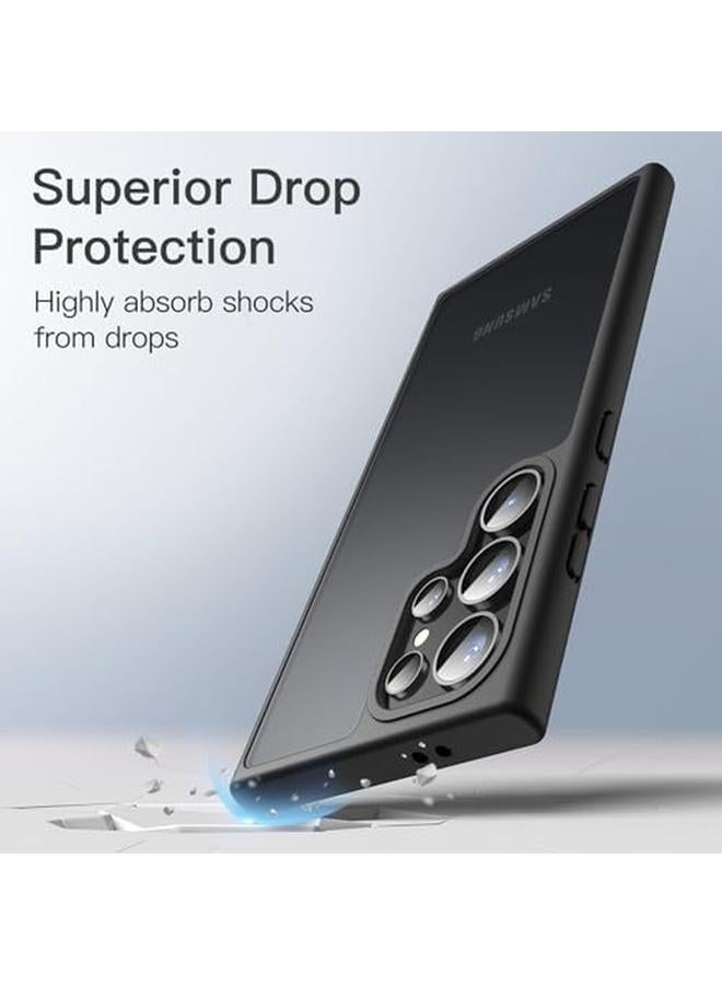 جي تيك حافظة غير لامعة لهاتف سامسونج جالاكسي S24 ألترا 5G مع ظهر شفاف غير لامع وغطاء حماية رفيع مضاد لبصمات الأصابع باللون الأسود - Image 3