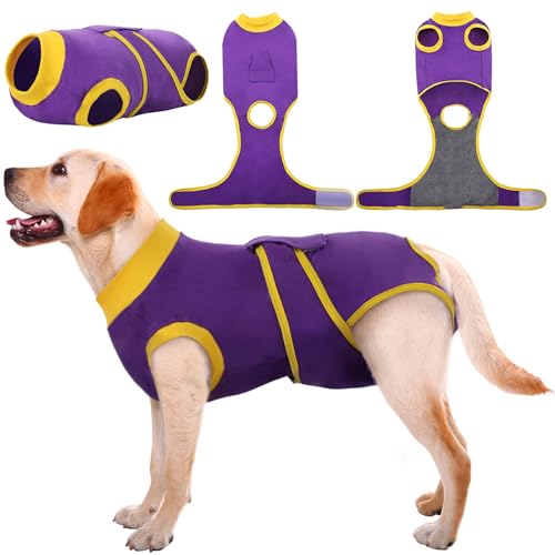 Kuoser Recovery Suit for Dogs Cats After Surgery Professional Pet Recovery Shirt Dog Abdominal Wounds Bandages Substitute ECollar ConePrevent Licking Dog Onesies Pet Surgery Recovery Suit - Image 1