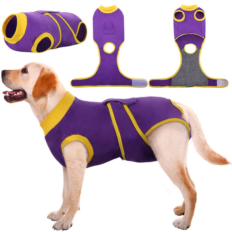 Kuoser Recovery Suit for Dogs Cats After Surgery Professional Pet Recovery Shirt Dog Abdominal Wounds Bandages Substitute ECollar ConePrevent Licking Dog Onesies Pet Surgery Recovery Suit - Image 2