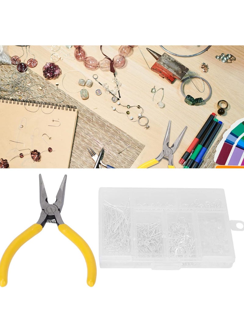 جي جوت مجموعة صنع المجوهرات المصنوعة من السبائك المعدنية، كمية كافية من حلقات المجوهرات DIY، خطافات متعددة الأنواع، مدمجة ومضادة للتآكل مع كماشة للأقراط والقلادة - Image 5