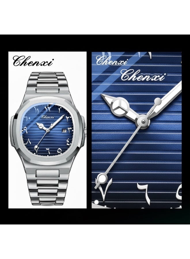 Chenxi Men’s Quartz Wrist Watch with Luxury Modern Design, Water Resistant, Scratch-Resistant Glass, Full Stainless Steel with Elegant Box - Image 5