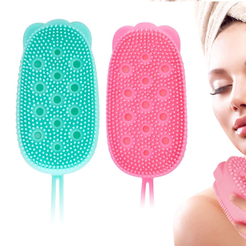 Adbeni Silicone Bubble Bath Quick Foaming Scrubbing Soft Rubbing Massage Body Cleaner Brush Assorted Color - Image 3