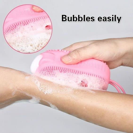 Adbeni Silicone Bubble Bath Quick Foaming Scrubbing Soft Rubbing Massage Body Cleaner Brush Assorted Color - Image 4