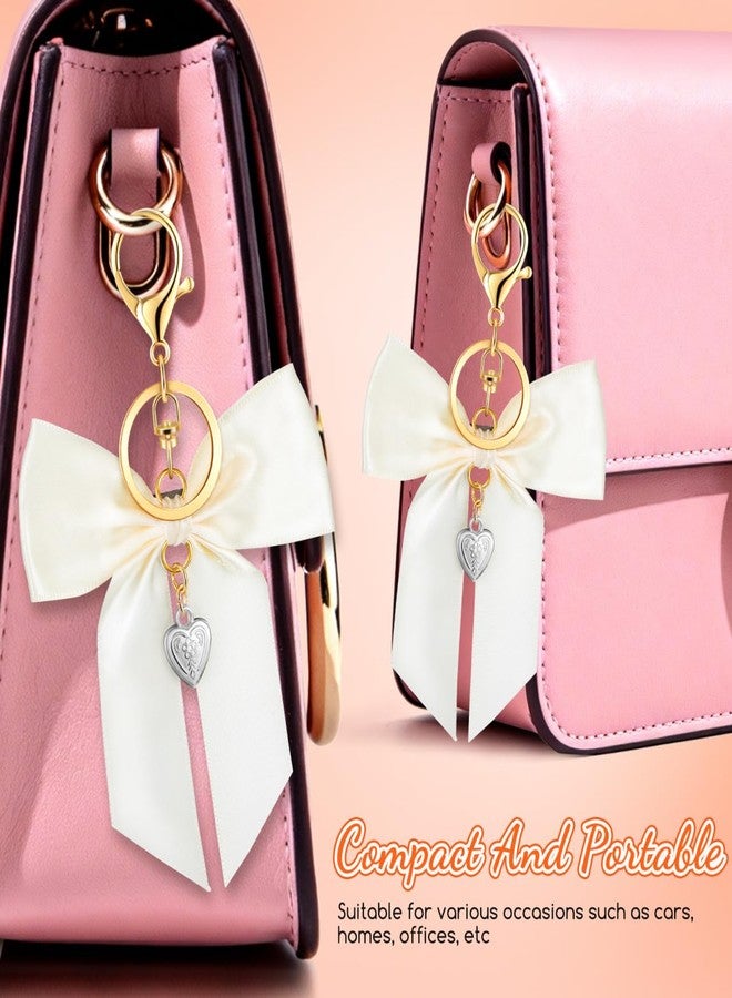PACKOVE Bow-knot Keychain Cute Keychains Ribbon Bow Bag Pendant Purse Bow Charm Handbag Decorations DIY Accessories for Women Car Key Backpack (Beige) - Image 4