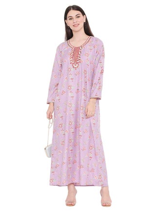 UNIQUE NECK THREAD EMBROIDERY LONG FULL SLEEVES PRINTED ARABIC KAFTAN JALABIYA DRESS - pzsku/Z79764847B04C4F71B615Z/45/_/1716542426/601fe286-a4bb-447c-b5b0-1f0942f35a58
