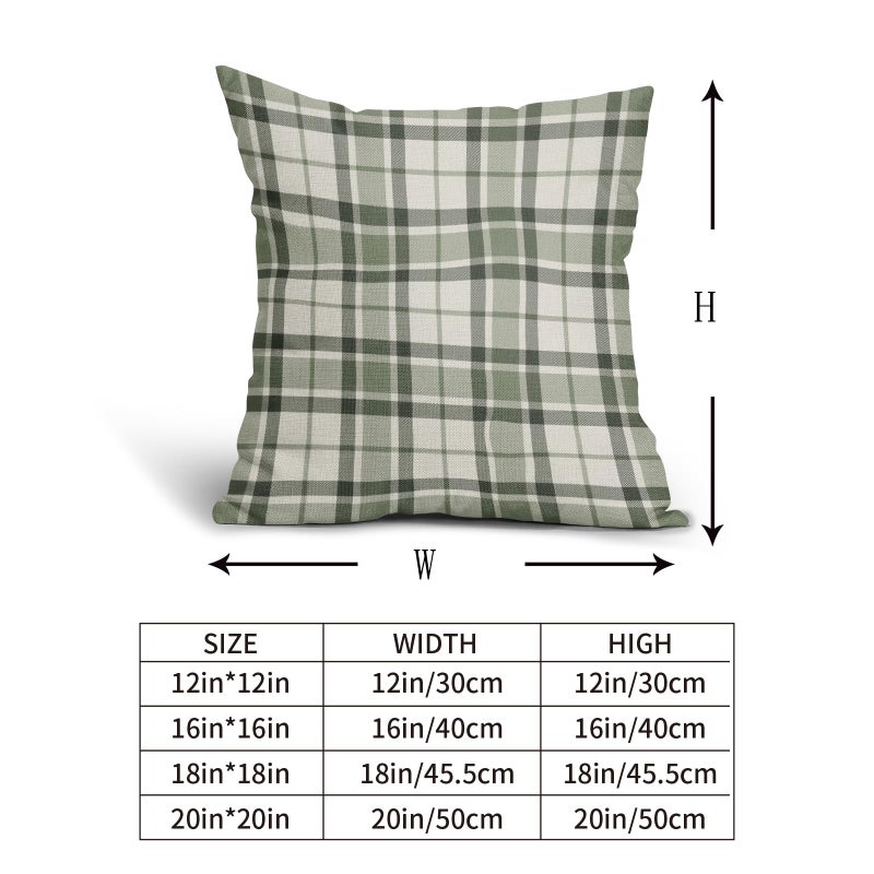 Aytipun Sage Green Plaid Pillow Covers 18x18 Set of 2 Grey Cream Buffalo Plaid Tartan Print Spring Decorative Outdoor Pillowcases Farmhouse Rustic Throw Cushion Case Decor for Home Couch Sofa Bed - Image 5