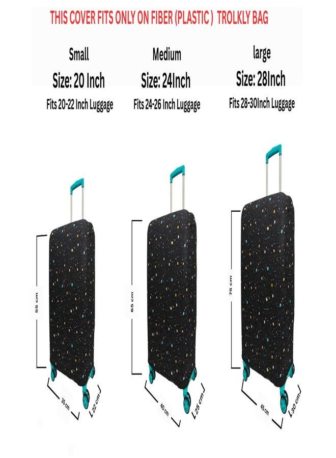 NT CREATION Printed Travel Luggage Cover for Suitcase - Stretchable & Scratchproof Trolley Bag Protector (3, Space Universe, 3 Size Combo) - Image 3
