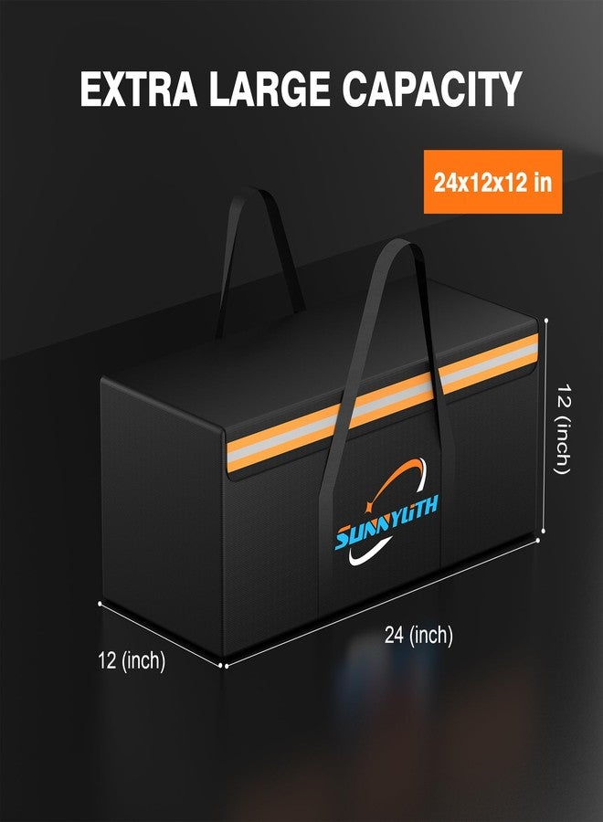 SunnyLith Large Fireproof Document Bags, 24x12x12" Waterproof Storage Firesafe Bag, Large Capacity Waterproof Storage Box with Reflective Strip for Valuables & Passport, Silicone Coating & Zipper Closure - Image 2