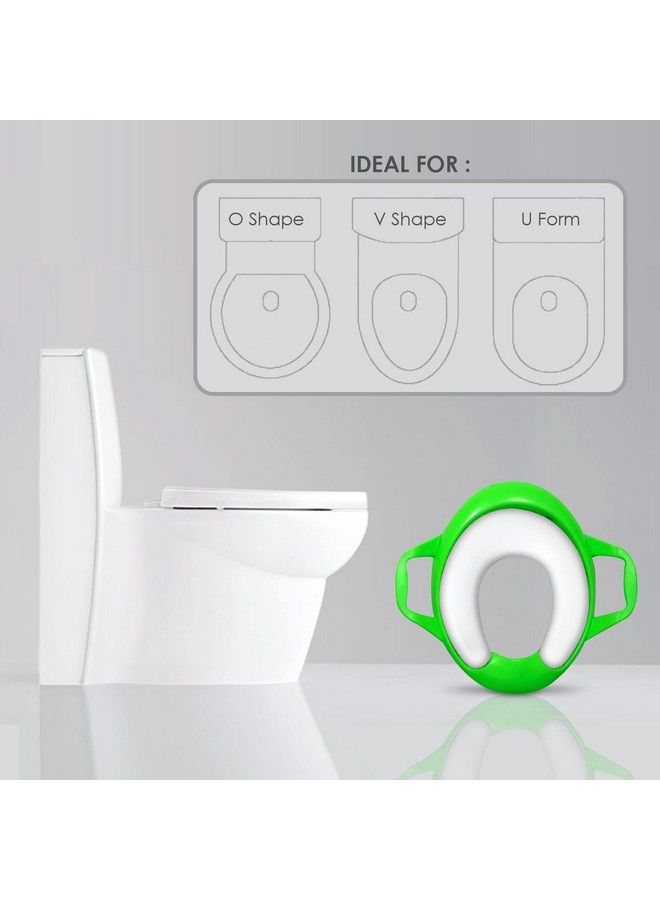 SunBaby Soft Cushion Baby Potty Seat With Handle Support (Green White) - Image 5