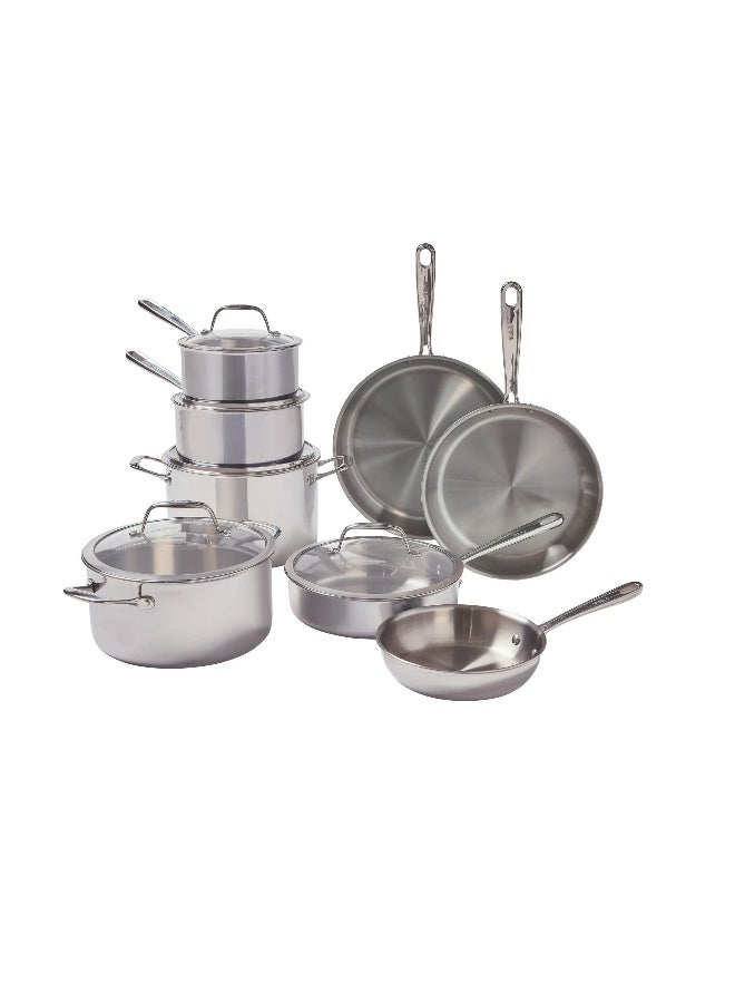 T-fal Pro Tri-Ply Stainless Steel, 13 Piece Pots and Pans Cookware Set, E525SD64 - Image 1