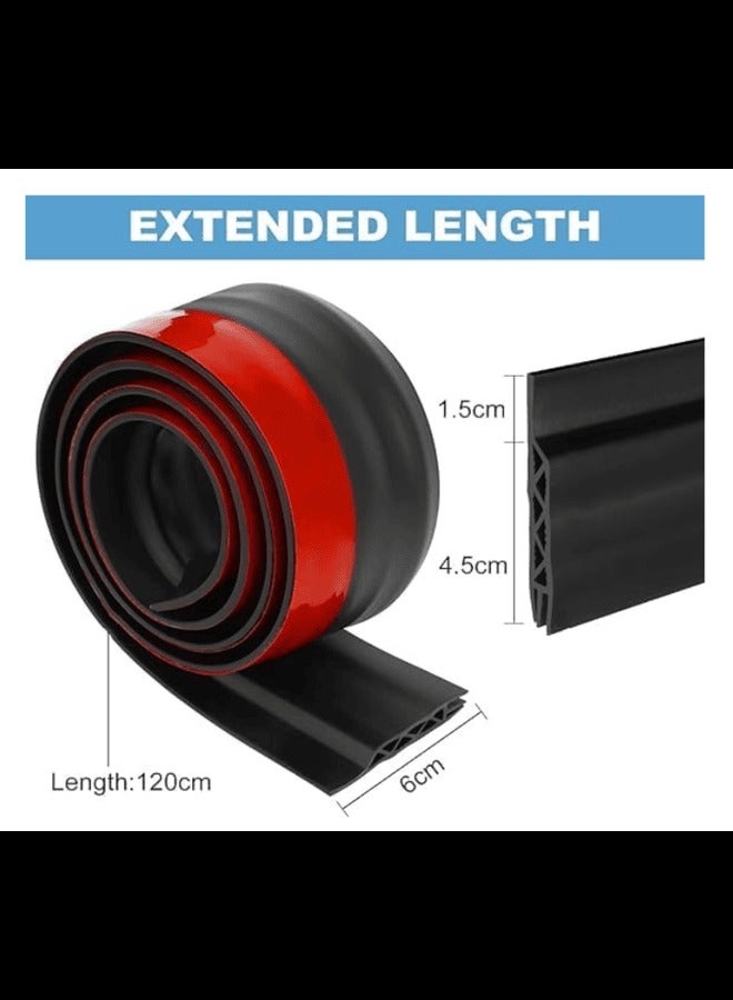 Door Draft Stopper, 120cm Under Door Seal, Exterior & Interior Doors, Noise & Dust Insulation, Black (Black, 120 cm) - Image 1