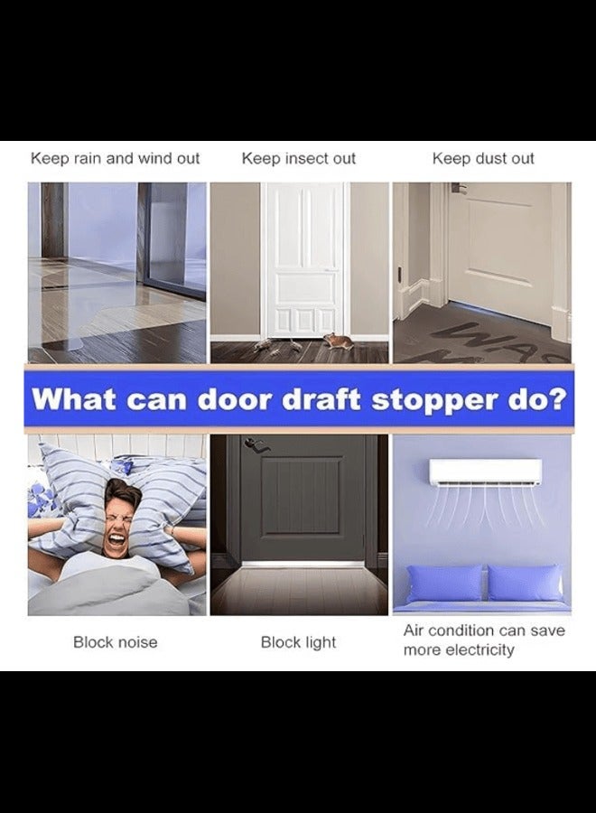 Door Draft Stopper, 120cm Under Door Seal, Exterior & Interior Doors, Noise & Dust Insulation, Black (Black, 120 cm) - Image 4