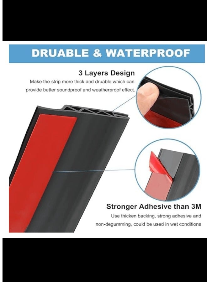 Door Draft Stopper, 120cm Under Door Seal, Exterior & Interior Doors, Noise & Dust Insulation, Black (Black, 120 cm) - Image 3