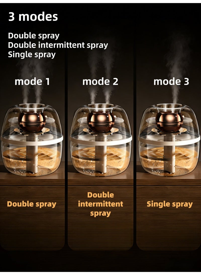 كرونايتي مرطب هواء بالموجات فوق الصوتية 3 لتر مع ضوء ليلي – جهاز ترطيب وتنقية مزدوجة الفوهة مع وظيفة معطر، موزع زيوت، إيقاف تلقائي وتشغيل هادئ لمدة 20 ساعة، مناسب للمكتب، السيارة، ملطف جو (شفاف) - Image 5