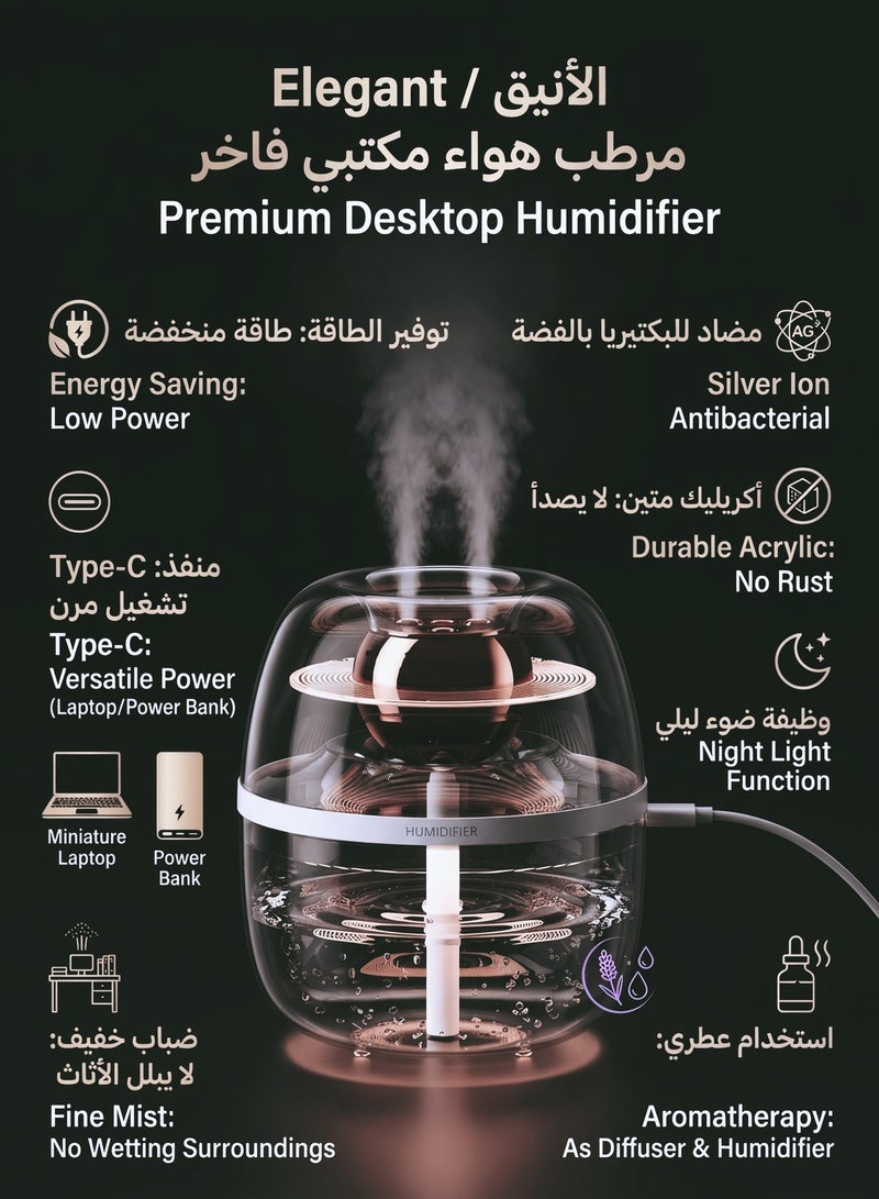 3L Humidifier & Aroma Diffuser With Light,Air Purifier for Room – Cool Mist Essential Oil Diffuser with Dual Nozzles,Quiet Operation up to 20H, Auto Shut-Off, Scented Fragrance with Light, Transparent Design - Image 1