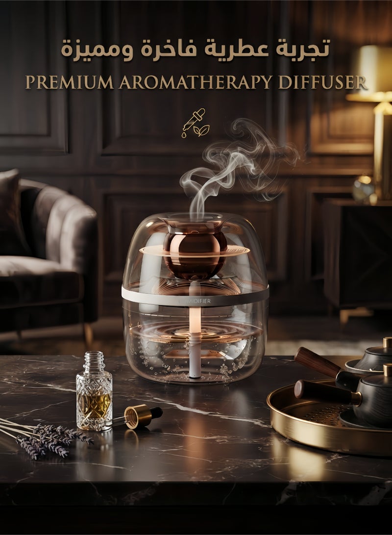 3L Humidifier & Aroma Diffuser With Light,Air Purifier for Room – Cool Mist Essential Oil Diffuser with Dual Nozzles,Quiet Operation up to 20H, Auto Shut-Off, Scented Fragrance with Light, Transparent Design - Image 4