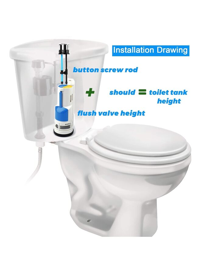 2 Inch Toilet Flush Valves, Toilet Repair Kit Dual Flush Valve Replacement Kit Fit for One Piece Toilet Top Push Button Valve (8/10.8" Height)(27) - Image 4