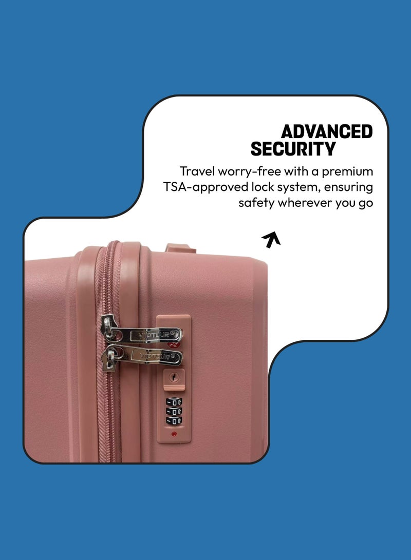 فيبتور مجموعة حقائب سفر بعجلات من 3 قطع، حقيبة سفر خفيفة الوزن بعجلات مزدوجة 360 درجة، حقيبة سفر مزودة بقفل إدارة أمن النقل ومقبض تلسكوبي - Image 4