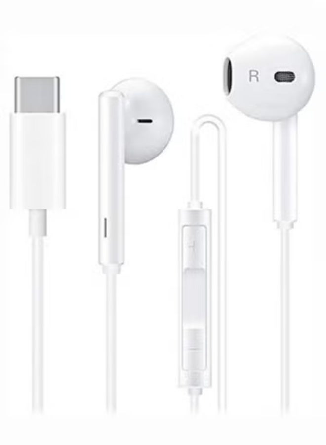 Wired In-Ear Headphones With Mic White USB Type-C Edition for Huawei - Image 1