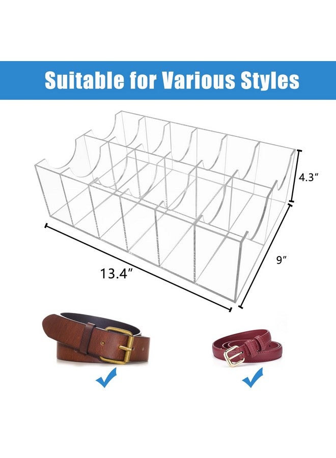 Hlimior Hlimior Belt Organizer, Acrylic 12 Compartments Belt Container Storage Holder, Acrylic Belt Display Storage Box, Clear Belt Display Case for Closet Tie and Bow Watch Jewelry Bracelets Ring Cosmetic…  - Image 3
