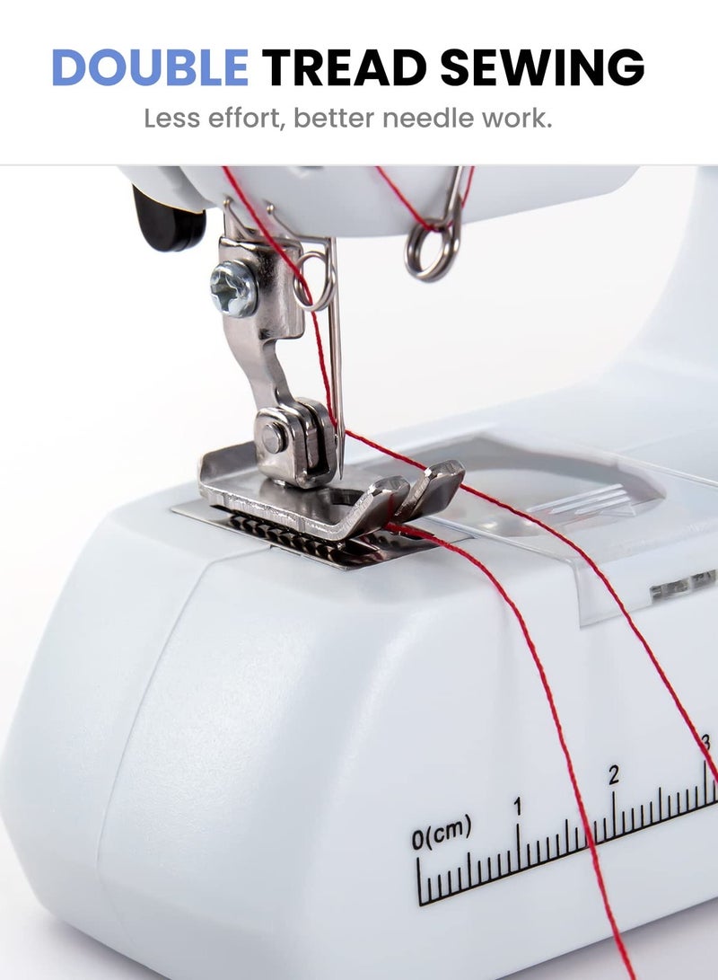 SYOSI Handheld Sewing Machine, Portable Mini Sewing Machine, Machine Electric Stitch Tool, Electric Sewing Machine with Sewing Accessories, Suitable for Clothing, Curtains, Denim, Leather(White)  - Image 3