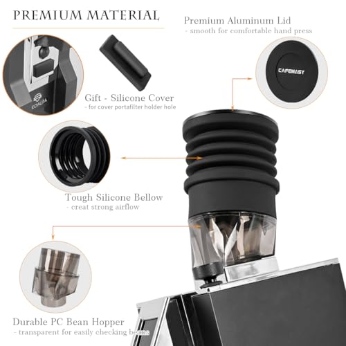 CAFEMASY Single Dose Hopper Compatible with Eureka Mignon Espresso Coffee Grinder Silicone Bellow for Blow Out Residual Coffee Grounds (Inclined Hopper) - Image 5