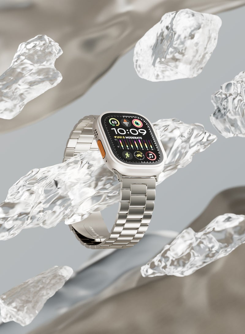 LEVELO Monet Metal Watch Strap for Apple Watch 49mm - Titanium - Image 3