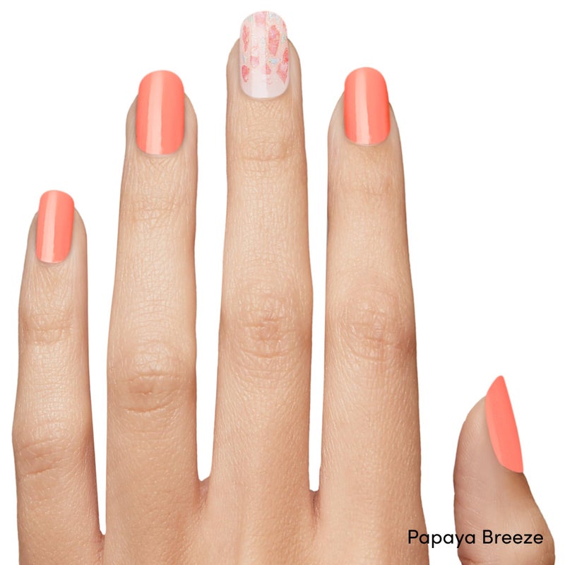 Dashing Diva Gloss Nail Strips Bundle - The Vivids Collection - Fruit Punch Petals & Papaya Breeze - UV Free, Chip Resistant, Long Lasting Gel Stickers - Contains 2 Sets - Image 3