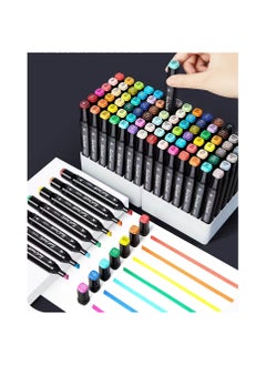 Generic 80 Pcs Permanent Multicolor Markers Set Dual Tip Art Pens Set for Graphic Design Drawing Graffiti Coloring Highlighting Underlining  - Image 4