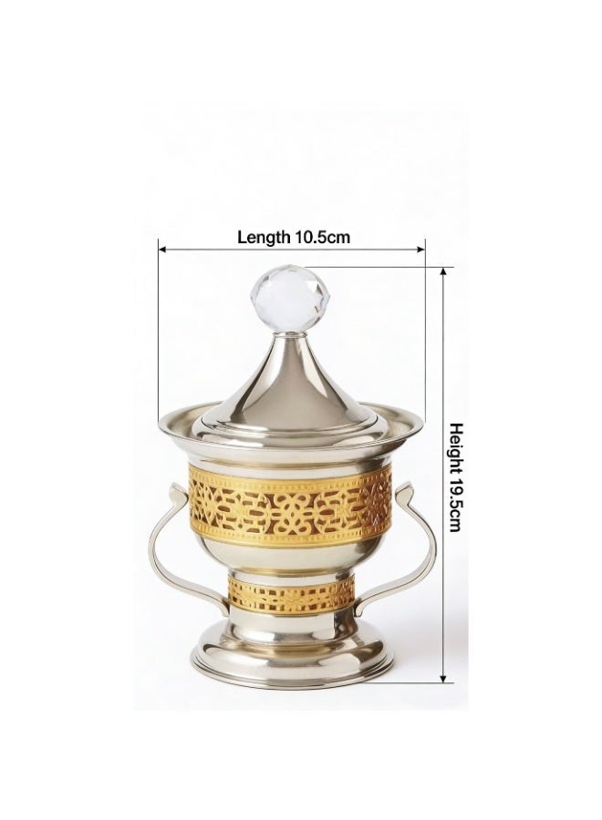 Firasa Ramadan Metal Bakhoor Incense Burner, Oud Frankincense Resin Burner,Charcoal Incense Burner - for Yoga, Spa Aromatherapy, Office & Home Decor - Image 5