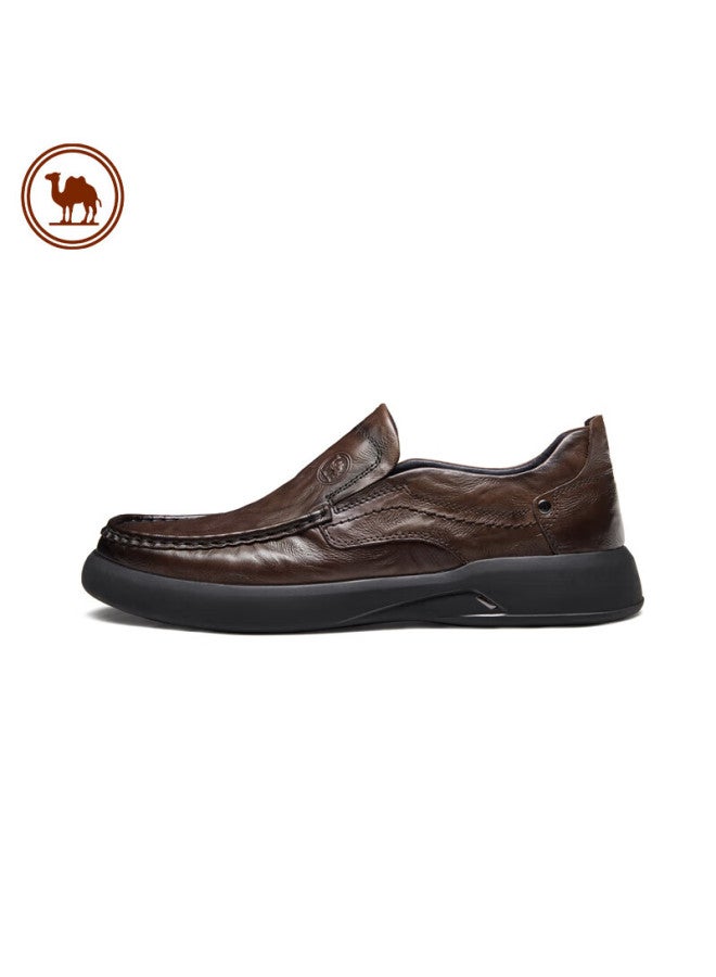 CAMELJEANS Luotuopai Men's Casual Soft-soled Leather Shoes, Business Comfortable Cowhide Slip-on Men's Shoes, P15a155004, Brown, Size 41 - Image 2