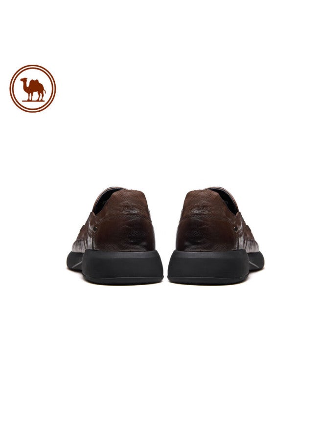 CAMELJEANS Luotuopai Men's Casual Soft-soled Leather Shoes, Business Comfortable Cowhide Slip-on Men's Shoes, P15a155004, Brown, Size 41 - Image 5