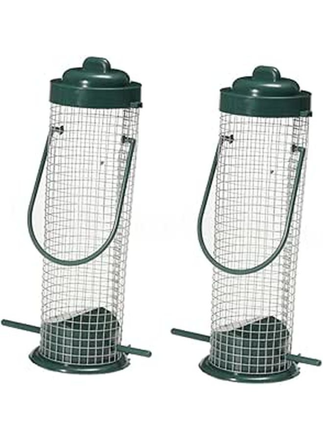 2 Pcs Hanging Bird Feeder Outdoor Garden Decoration Plastic Reusable For Canary Parrot - Image 1