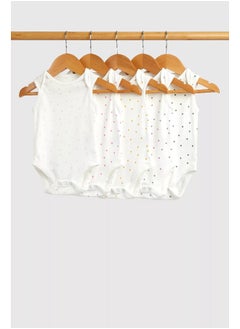 mothercare Spotted Sleeveless Bodysuits - 5 Pack  - Image 1